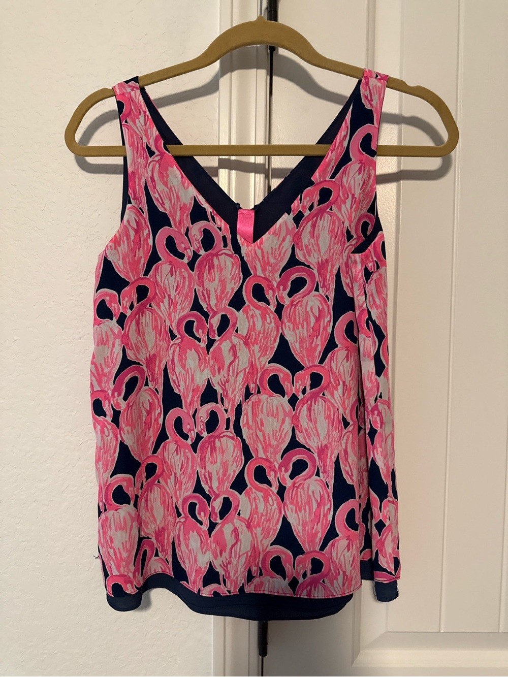 Lilly Pulitzer reversible Florin top size XXS Via Amor Flamingo Print